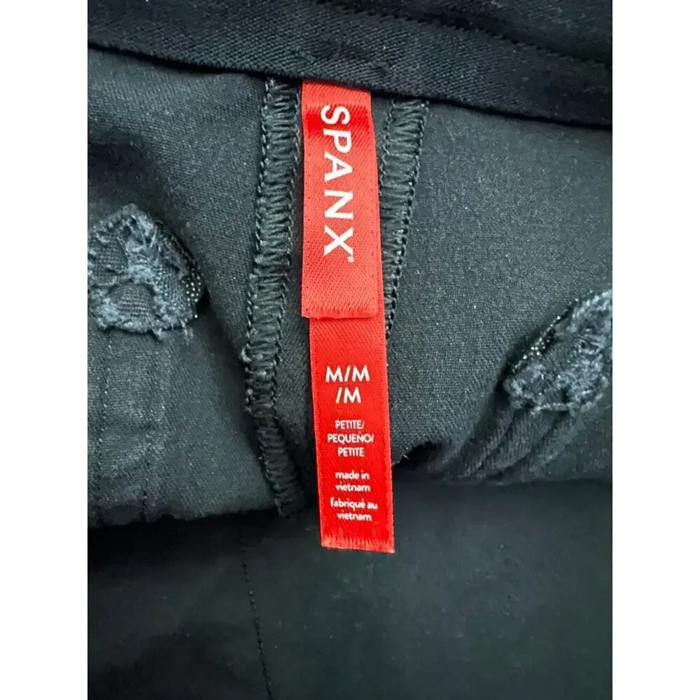 Spanx M Petite On The Go Cropped Wide Leg Pants Black - Picture 5 of 8